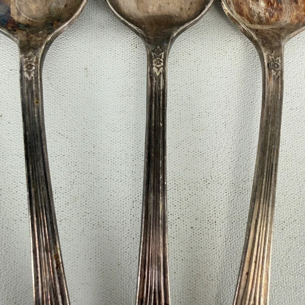 3 International Silverplate Teaspoons Mary Lou Devonshire Wm Rogers 6 1/8